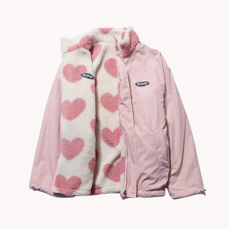 Berg-Feldt | Romantische Damenjacke mit Doppelseitigem Herzdesign