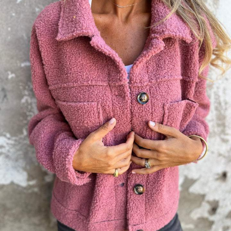 Berg-Feldt | Teddy-jacke mit Knöpfen Weich und Warm Perfekt für Herbst und Winter