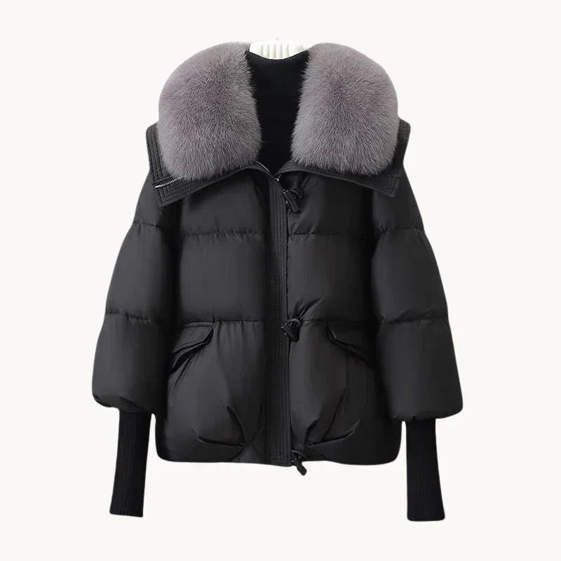 Berg-Feldt | Glamouröse Daunenjacke mit Kunstpelzkragen für Damen