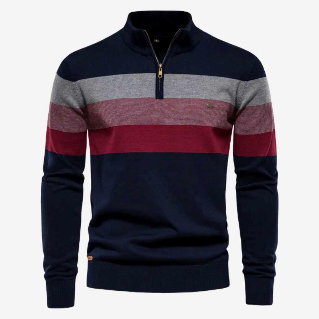 Polo-pull pour hommes avec fermeture éclair courte
