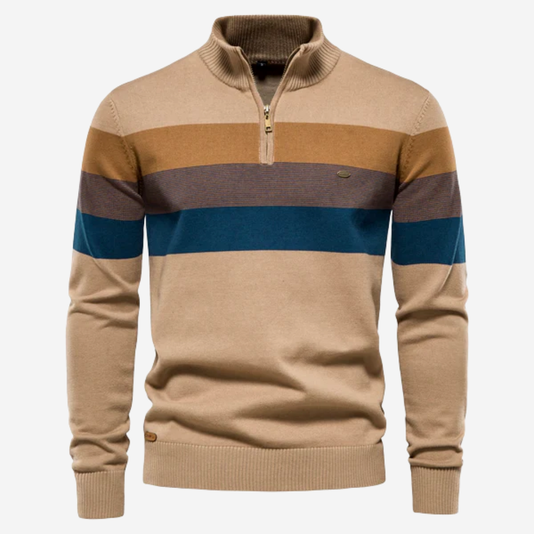 Polo-pull pour hommes avec fermeture éclair courte