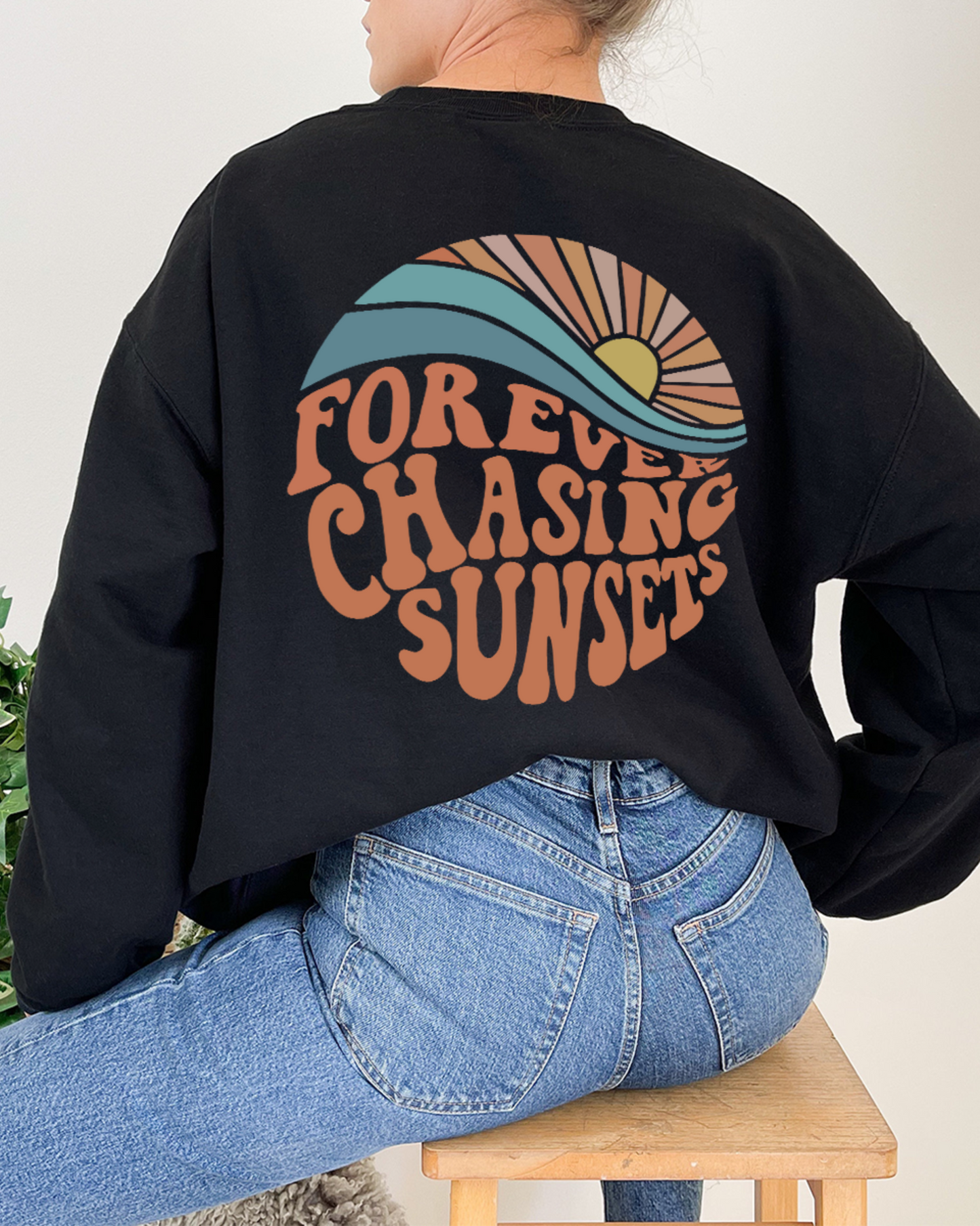 Fudus Crewneck : À la poursuite des couchers de soleil, pour toujours.