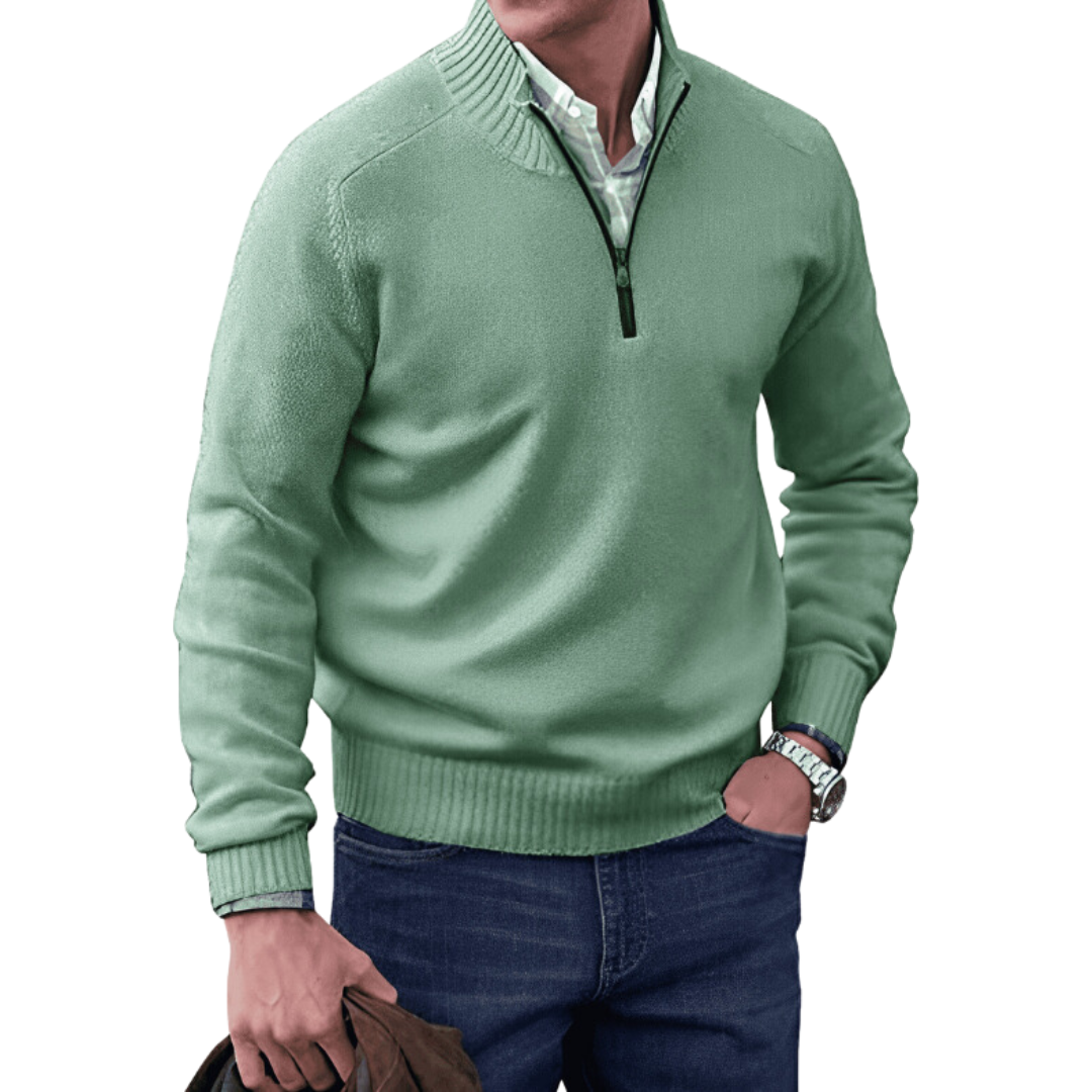 Pull homme avec fermeture éclair 1/4