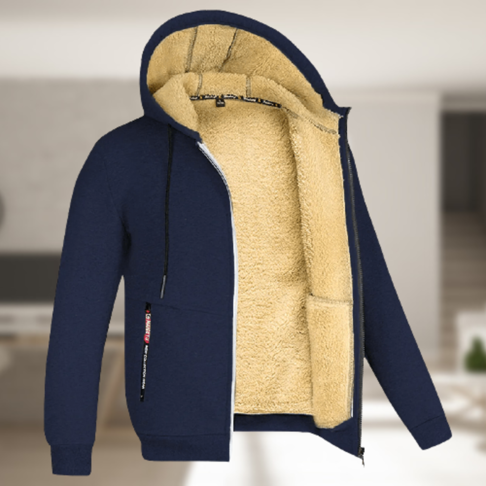Berg-Feldt | Lässige Herren Winterjacke mit Kapuze und Fleece