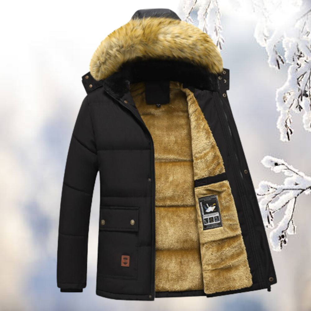 Berg-Feldt | Parka Windbreaker mit Kapuze aus Kunstfell