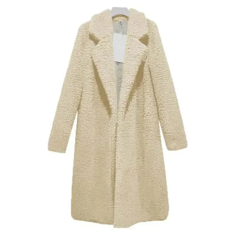 Manteau tendance pour femme en matière imitation peluche - Valeria