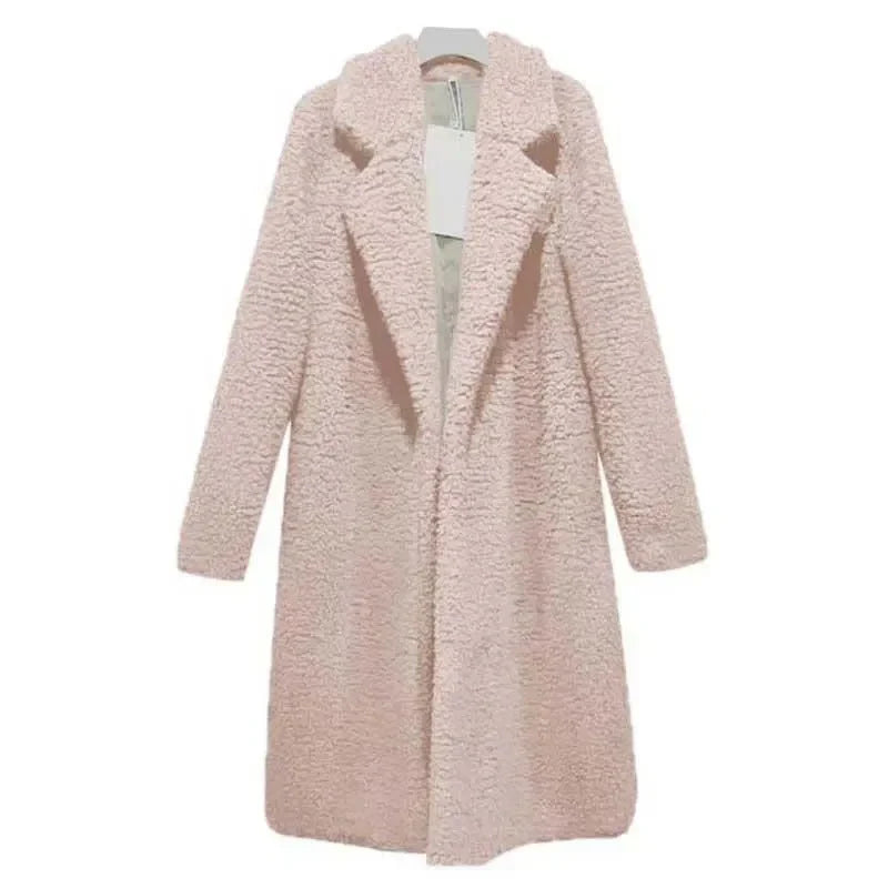 Manteau tendance pour femme en matière imitation peluche - Valeria