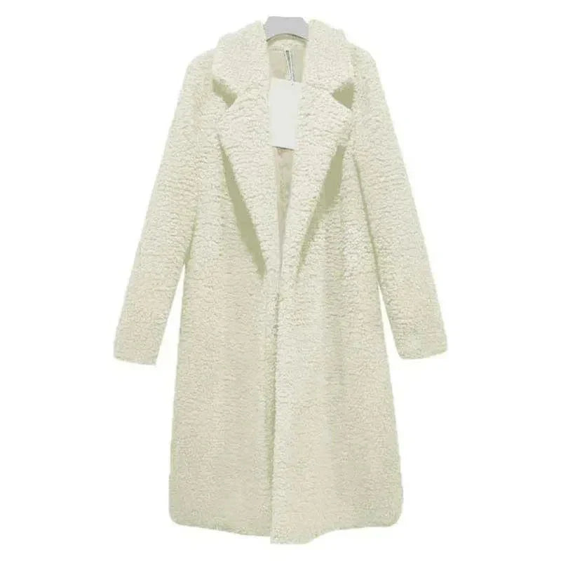 Manteau tendance pour femme en matière imitation peluche - Valeria