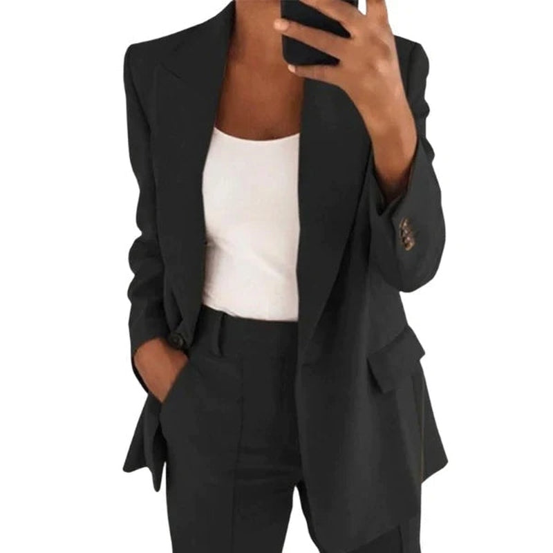 Ensemble blazer pour femme Avelena : Veste et pantalon élégants