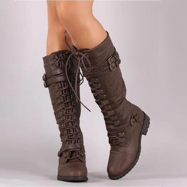 Berg-Feldt | Retro Schnürstiefel mit Schnalle