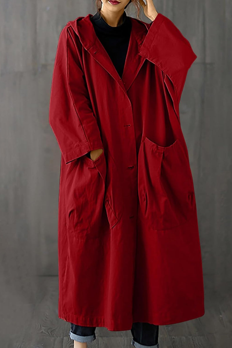 Berg-Feldt | Oversize-Windjacke in Burgunderrot