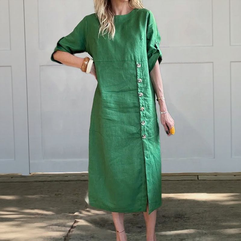 Leinen-Baumwollkleid ELEANOR