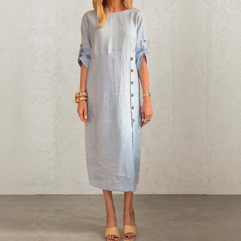 Leinen-Baumwollkleid ELEANOR