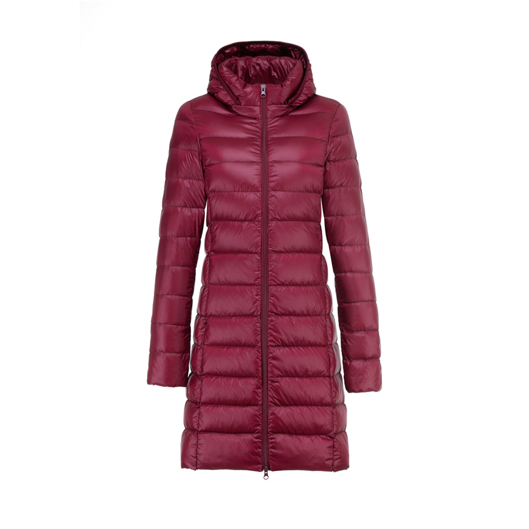Berg-Feldt | Steppjacke mit Kapuze für Damen - Lang