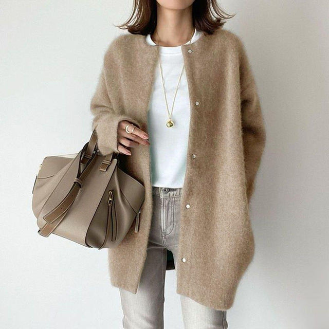 Berg-Feldt | Langärmelige Strickjacke mit Knöpfen