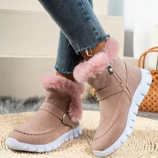 Berg-Feldt | Neue Lässige Kurze Plüschstiefeletten Aus Wildleder