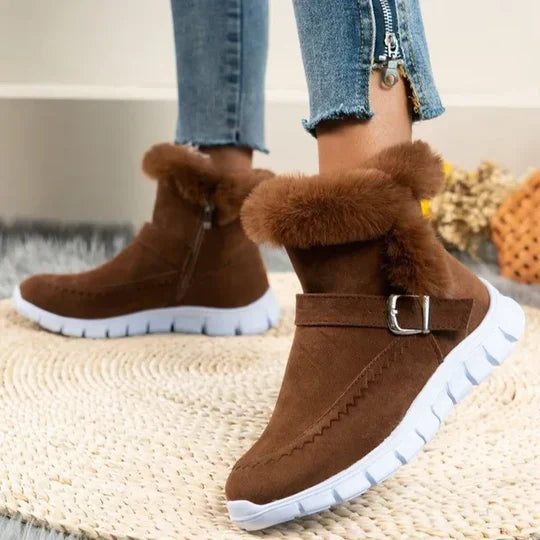 Berg-Feldt | Neue Lässige Kurze Plüschstiefeletten Aus Wildleder