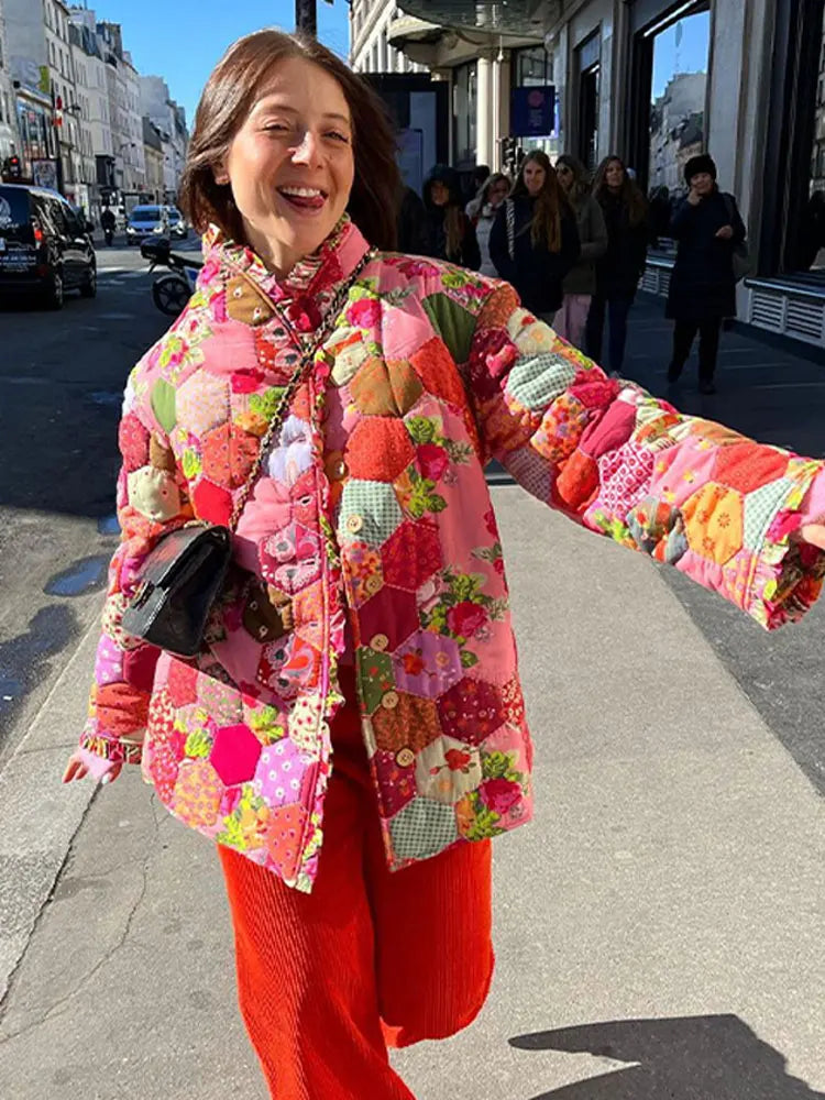 Manteau à motif floral pour femme Lillie