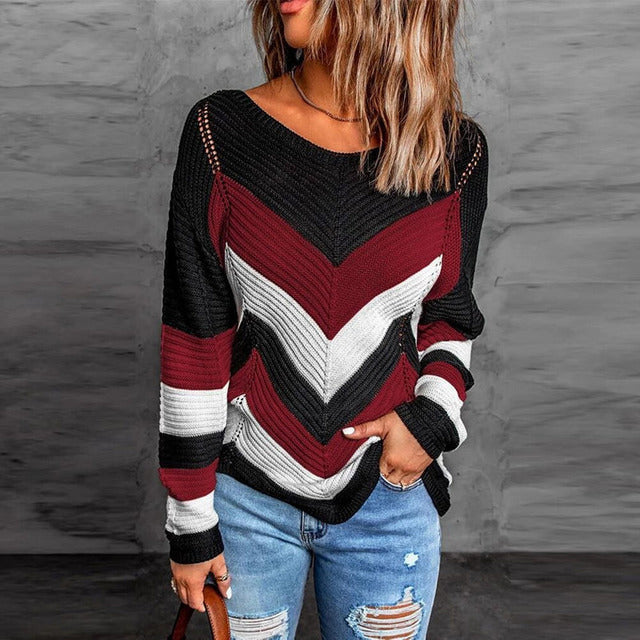 Berg-Feldt | Gestreifter Patchwork Pullover mit Modernem Look