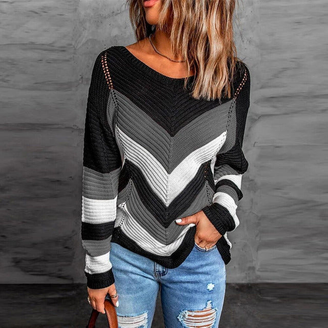 Berg-Feldt | Gestreifter Patchwork Pullover mit Modernem Look