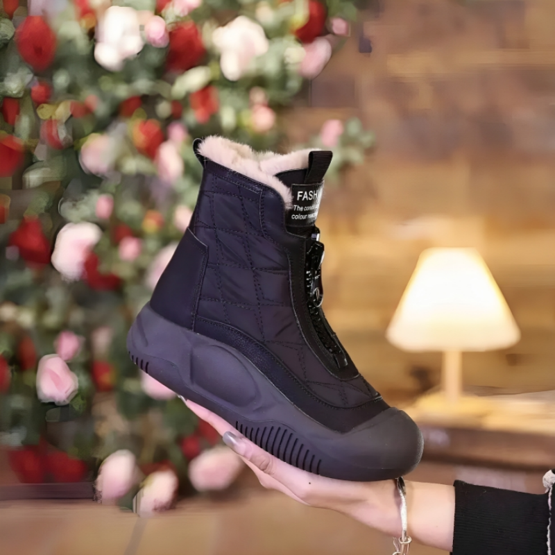 Warme Damen-Winterstiefel mit Kunstfellfutter