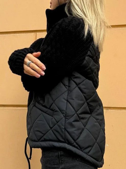 Berg-Feldt | Gesteppte Jacke Texturierte Ärmel mit Reißverschluss Funnel Neck