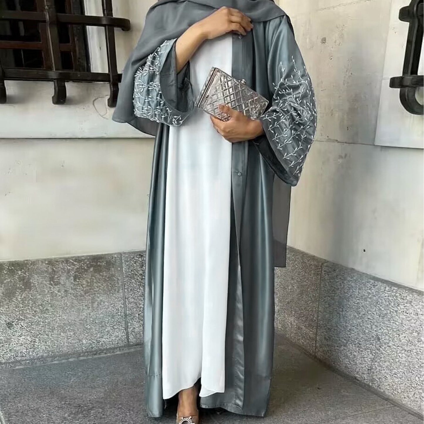 Berg-Feldt | Embroidered Sleeve Abaya for Elegant Occasions