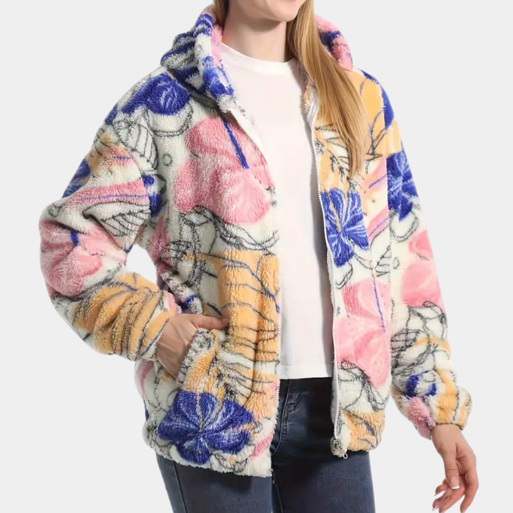 Berg-Feldt | Manteau chaud pour femme avec capuche et motif floral