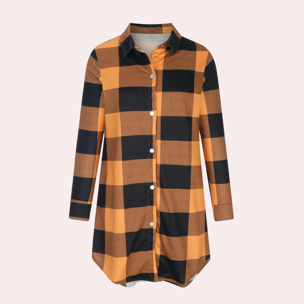 Berg-Feldt | Kariertes Herbstjacke in Midilänge für Damen