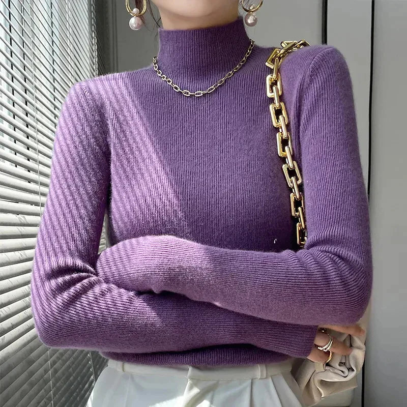 Berg-Feldt | Strickpullover mit Halbem Rollkragen und Langen Ärmeln