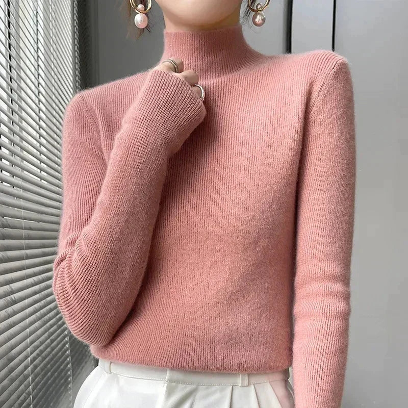 Berg-Feldt | Strickpullover mit Halbem Rollkragen und Langen Ärmeln
