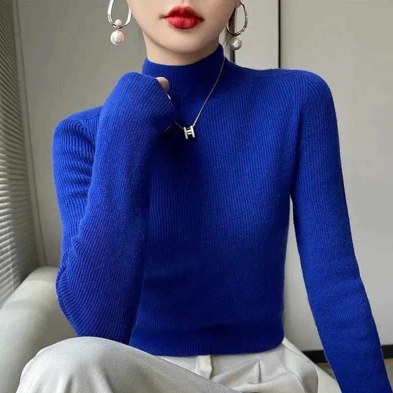 Berg-Feldt | Strickpullover mit Halbem Rollkragen und Langen Ärmeln