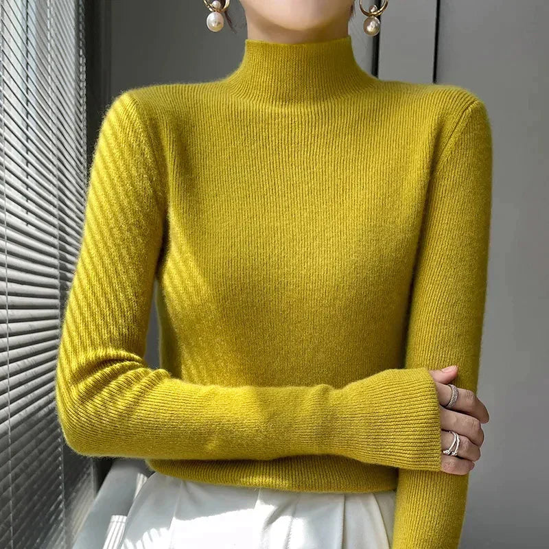Berg-Feldt | Strickpullover mit Halbem Rollkragen und Langen Ärmeln