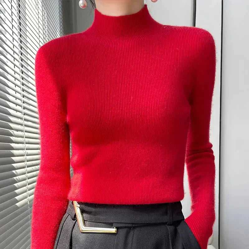 Berg-Feldt | Strickpullover mit Halbem Rollkragen und Langen Ärmeln