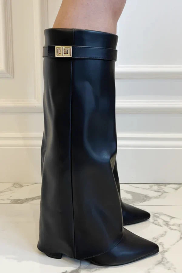 Berg-Feldt | Elegante Kniehoge Stiefel mit Riemchen
