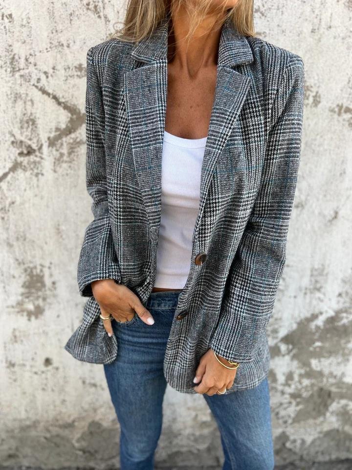 Berg-Feldt | Stilvolle Damen Winter Kariert Blazer