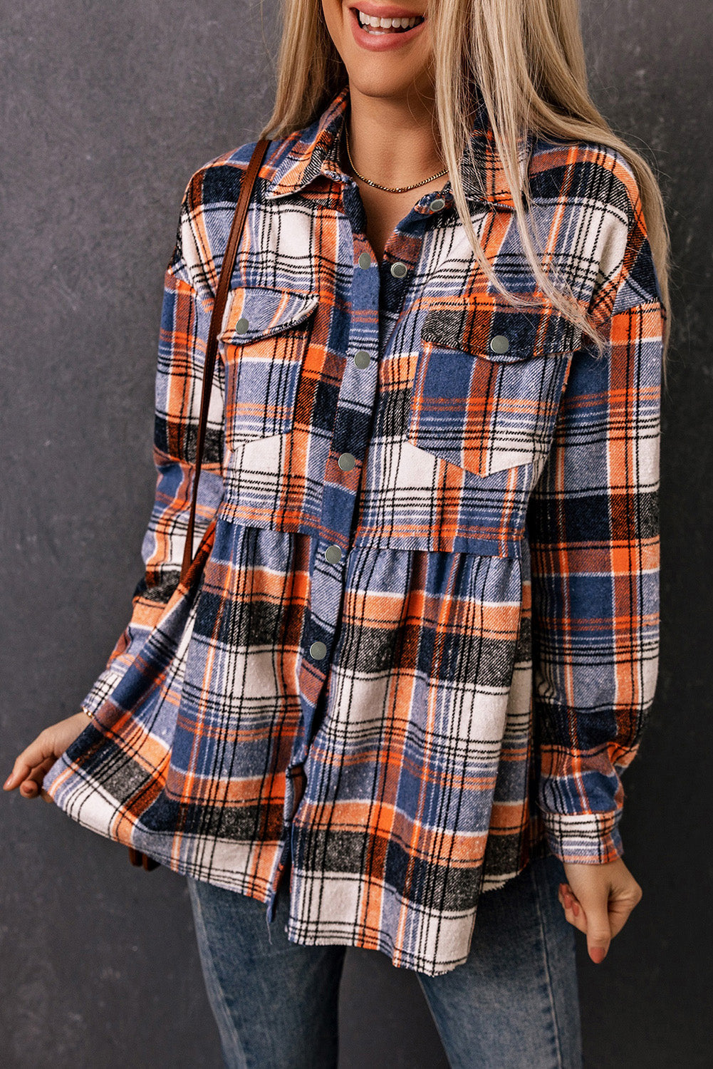 Berg-Feldt | Chemise à carreaux en mélange de coton coupe trapèze, idéale pour le look de tous les jours