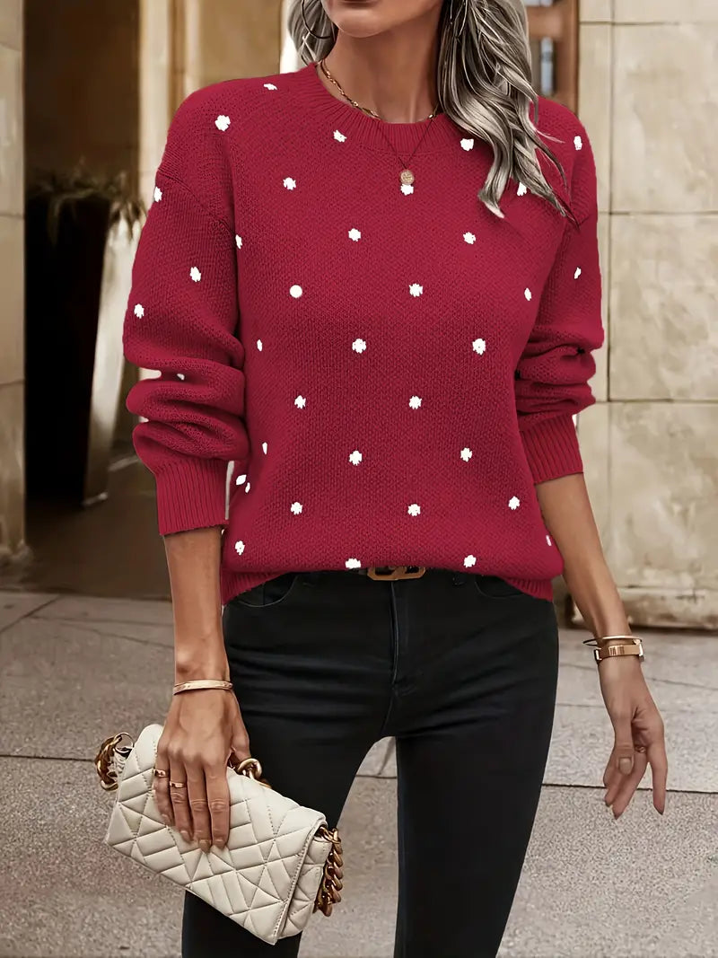 Berg-Feldt | Gestickter Pullover mit Punkten
