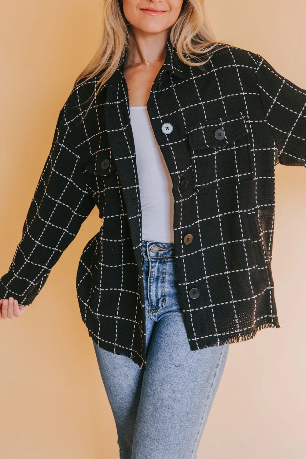 Berg-Feldt | Karierte Jacke mit Großen Taschen Polyester-baumwolle Schick und Vielseitig