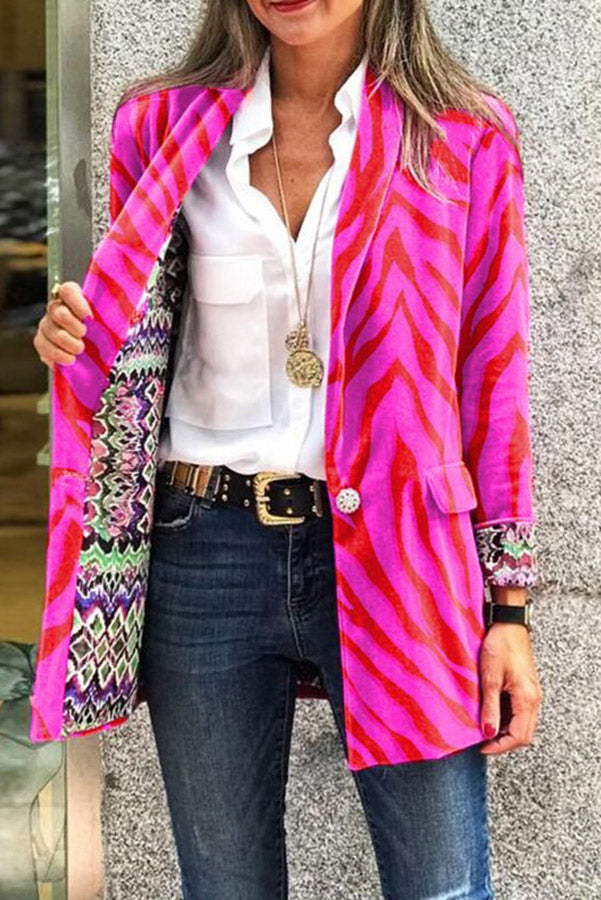 Berg-Feldt | Für Eternity Wende Retro Druck Blazer