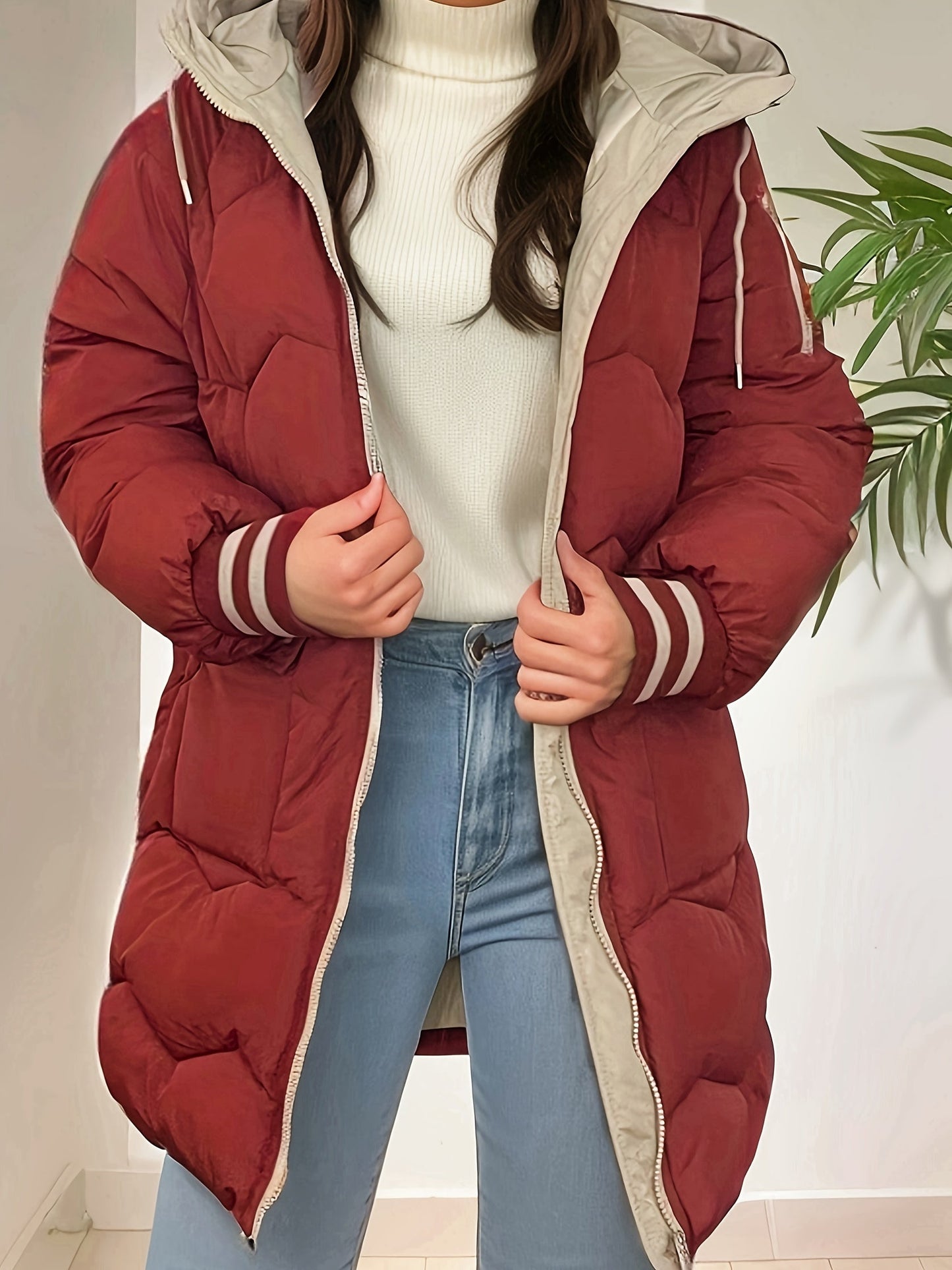 Berg-Feldt | Gepolsterte Damen Pufferjacke mit Langer Passform und Kapuze