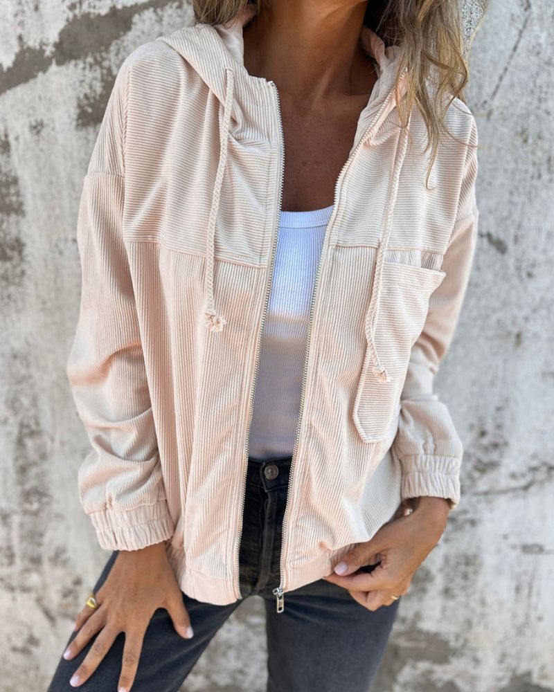 Berg-Feldt | leichte Cord-Jacke mit Kapuze für Damen