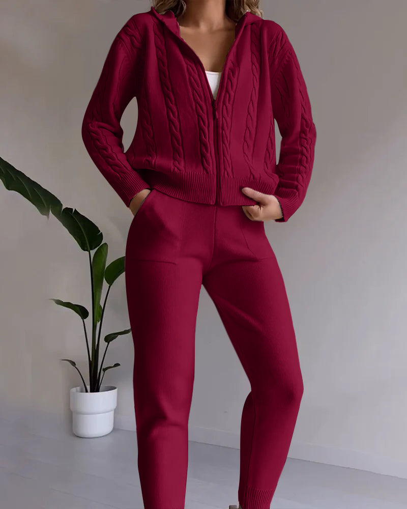 Berg-Feldt | Jacquard-Strickjacken-Set mit Twist-Design