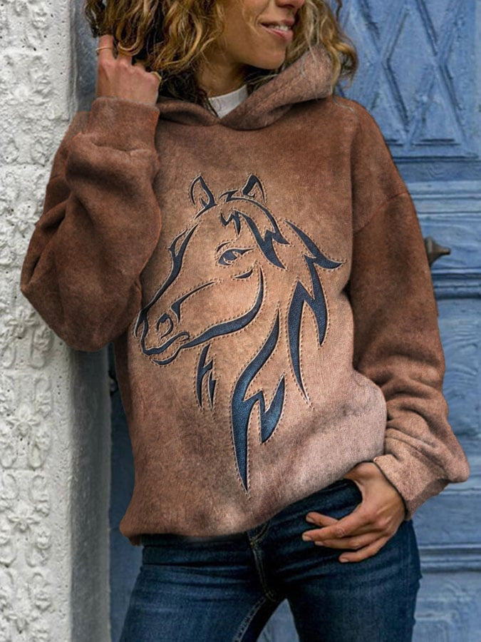 Fudus Kapuzenpullover mit Tiermuster