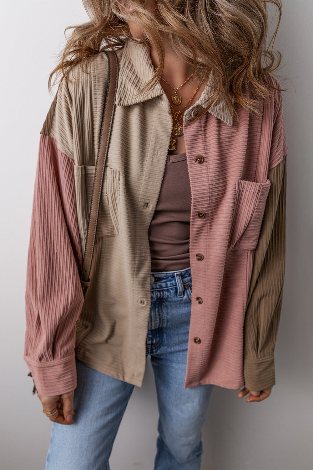 Berg-Feldt | Veste chemise color block en mélange de coton Décontractée et tendance