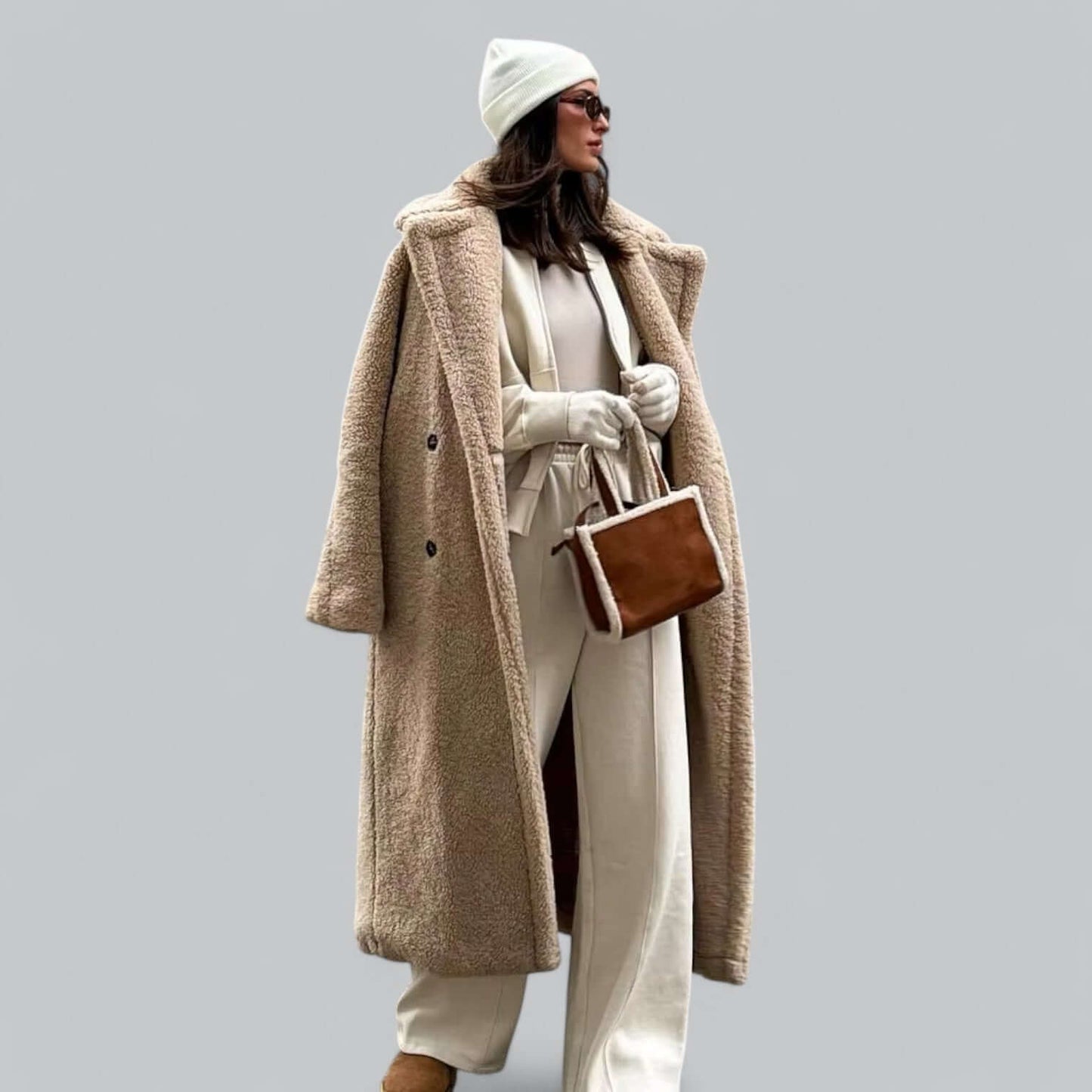 Berg-Feldt | Veste longue en fausse fourrure Teddy pour femme