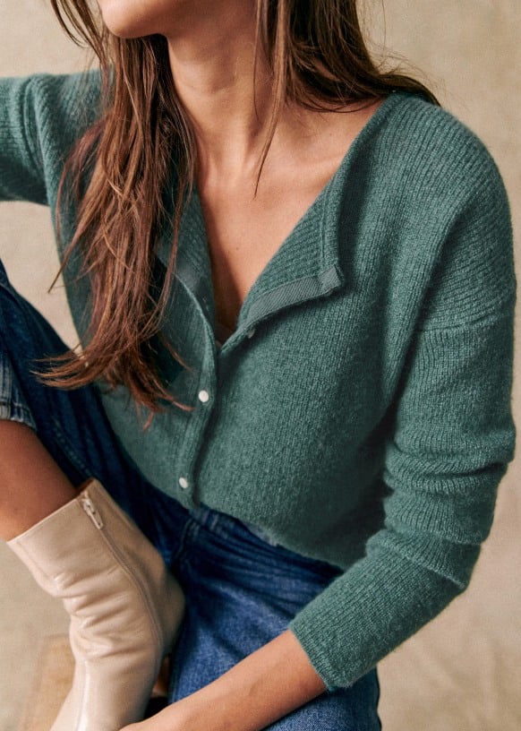 Berg-Feldt | grob gestrickter Cardigan-Pullover