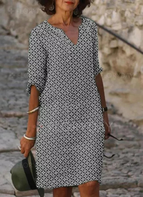 Robe bohème intemporelle à motifs