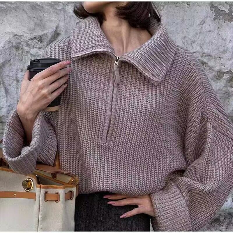 Berg-Feldt | Rippstrick Pullover mit Reißverschluss Weich und Warm Lässige Eleganz
