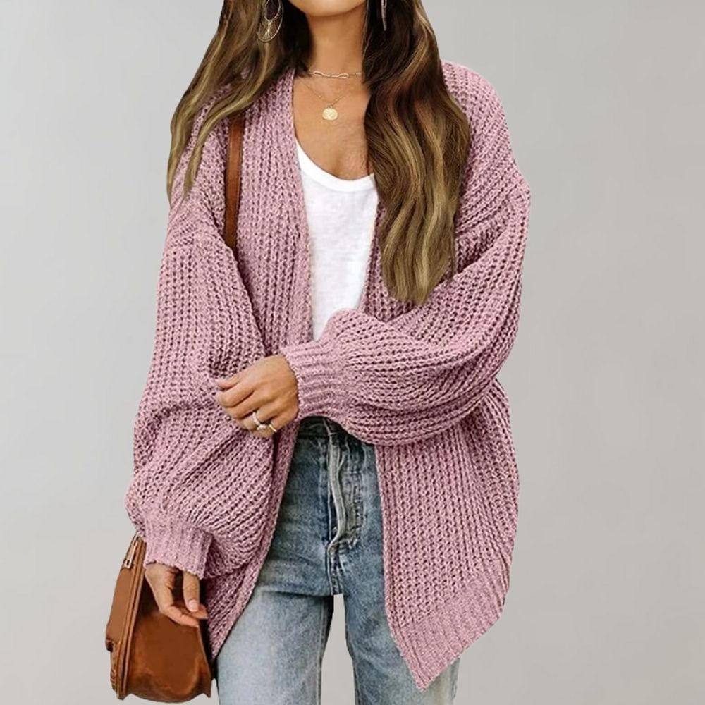 Berg-Feldt | Offene Strickjacke mit Bischofsärmeln